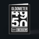 Funny Oldometer 50th Birthday Card, Sarcastic  Card<br><div class="desc">Celebrate the big 5-0 with a laugh! This funny "Oldometer" birthday card features a vintage-style mileage counter flipping from 49 to 50 and tracking 18, 262 days of life experience! Perfect for anyone hitting this major milestone!</div>