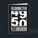 Funny Oldometer 50th Birthday Card, Sarcastic  Card<br><div class="desc">Celebrate the big 5-0 with a laugh! This funny "Oldometer" birthday card features a vintage-style mileage counter flipping from 49 to 50 and tracking 18, 262 days of life experience! Perfect for anyone hitting this major milestone!</div>