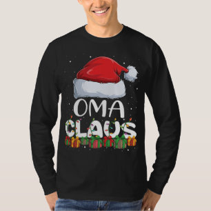 Funny Oma Santa Claus Christmas Pyjamas Family Mat T-Shirt