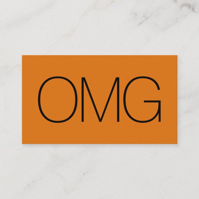 Funny OMG Young Adult Bold Orange Business Card (Front)