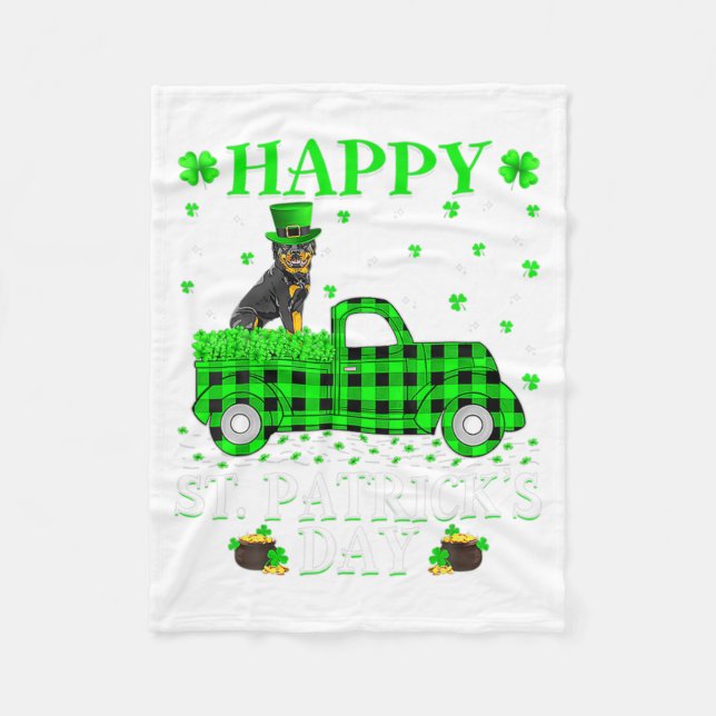 Funny On A Diet And Irish St Patricks Day Shamrock Fleece Blanket (Front)