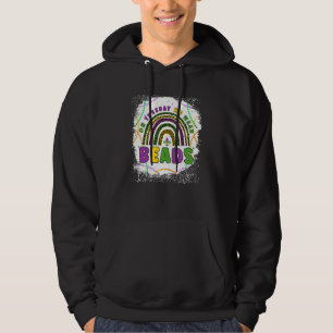 Funny On Tuesday We Wear Beads Leopard Rainbow Mar Hoodie