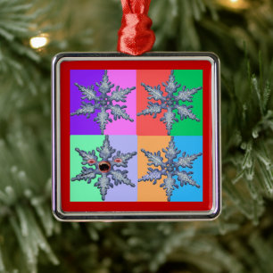 Funny One Bad Snowflake Pop Art Christmas Zombie Metal Ornament