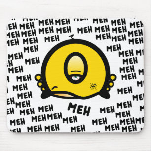 Funny One-Eyed Cartoon “Meh” Mouse Pad