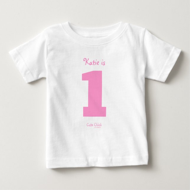 Funny One Year Old Baby Girl 1st Birthday Party T-Shirt (Front)