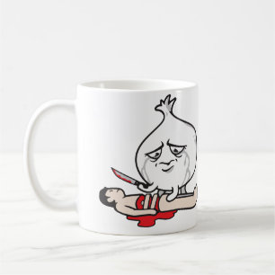 Funny Onion Crying, Cutting Human Coffee Mug