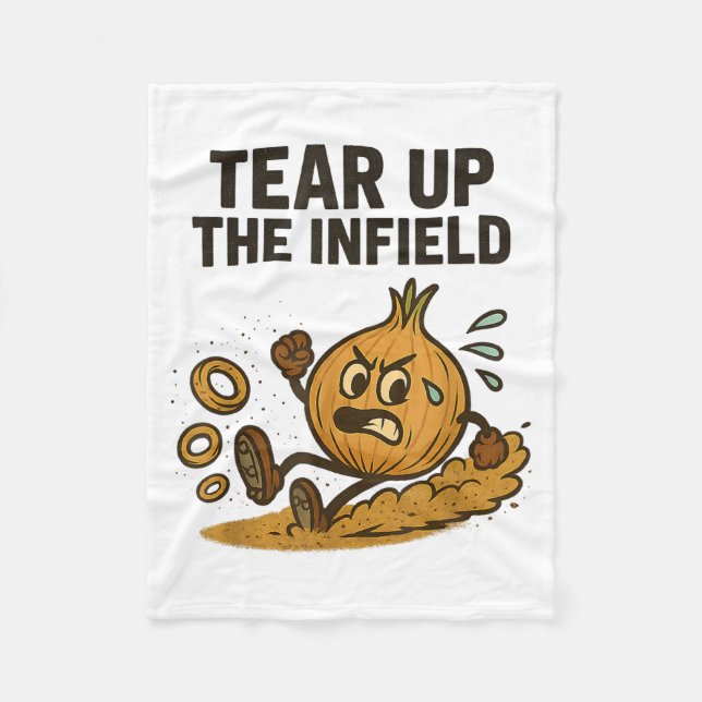 Funny Onion Rings Baseball Base Infield Glove Soft Fleece Blanket (Front)