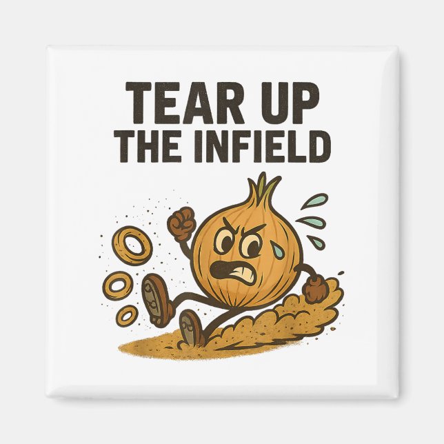 Funny Onion Rings Baseball Base Infield Glove Soft Magnet (Front)