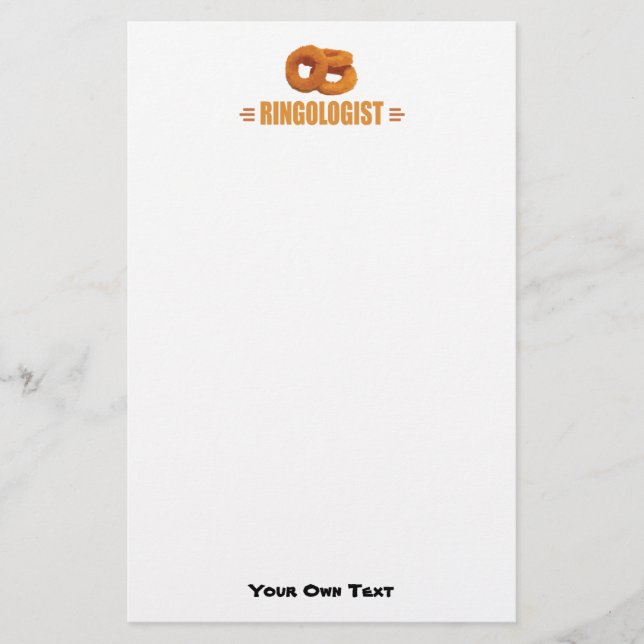 Funny Onion Rings Lover's Stationery (Front)