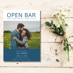 Funny Open Bar Photo Wedding Save the Date