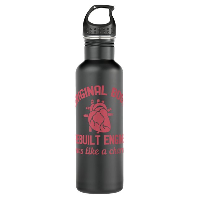 Funny Open Heart Bypass Surgery Recovery Get Well  710 Ml Water Bottle (Front)