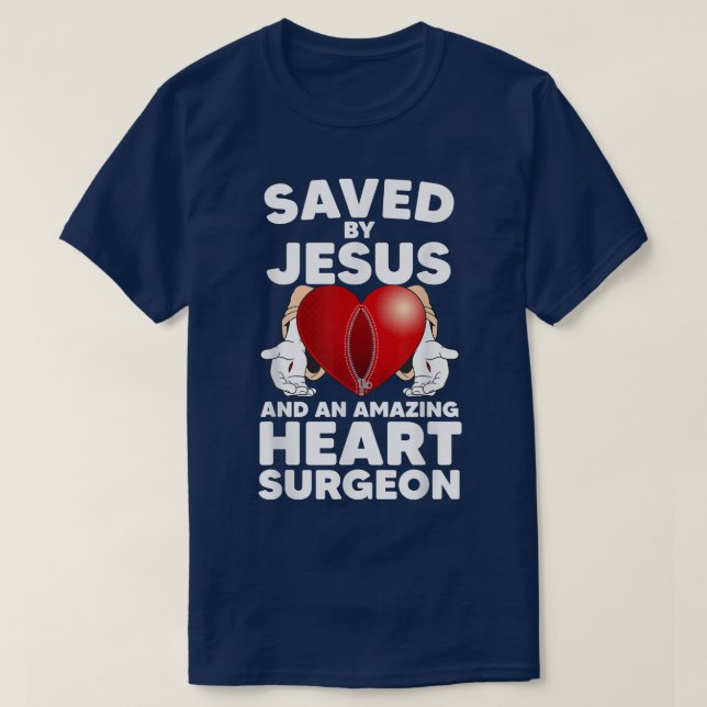 Funny Open Heart Surgery Design For Men Women Hear T-Shirt (Design Front)