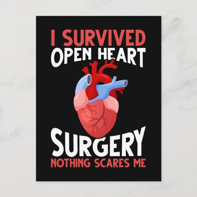 Funny Open Heart Surgery Recovery Postcard (Front)