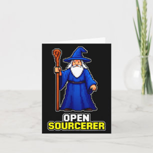 Funny open sourcerer wizard saying sarcastic card