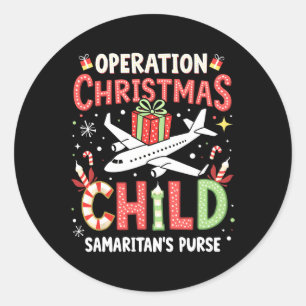 Funny Operation Christmas Child Family Matching Xm Classic Round Sticker