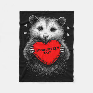 Funny Opossum Absolutely Not Anti Artwork Fleece Blanket