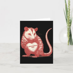 Funny opossum absolutely not valentine graphic card