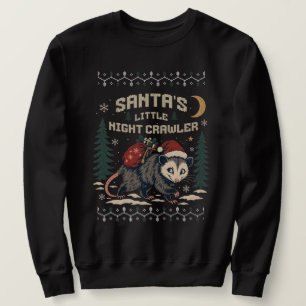 Funny Opossum Christmas Night Crawler Sweatshirt