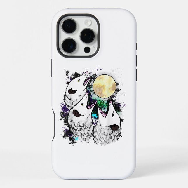Funny Opossum Moon Cute Screaming Possum iPhone Case (Back)