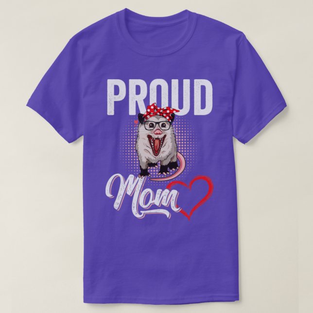 Funny Opossum Proud Mom Vintage Possum T-Shirt (Design Front)