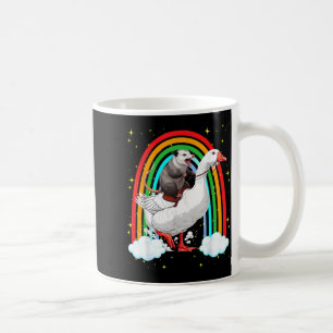 Funny Opossum Riding Goose Rainbow Chaotic Trash Coffee Mug