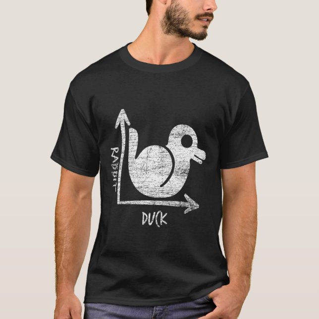 Funny Optical Illusion Gift Idea Duck Or Rabbit T-Shirt (Front)