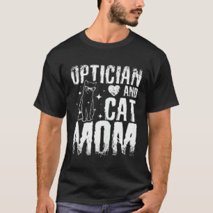 Funny Optician And Cat Mom Optometrist Kitten Moth T-Shirt