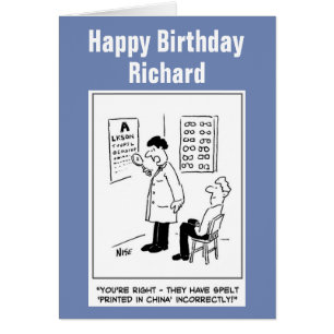 Funny Optician Giving an Eye-test Cartoon