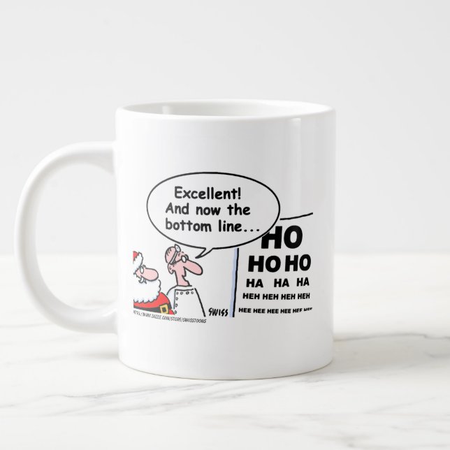 Funny Optometrist Christmas Cartoon Art Large Coffee Mug (Left)