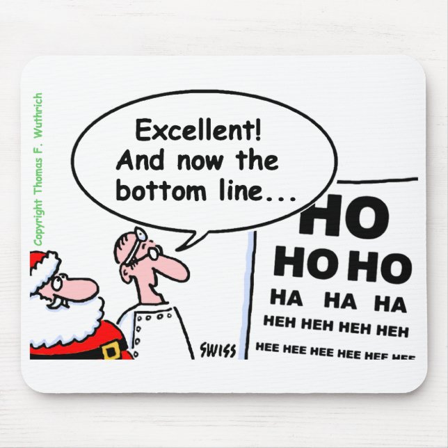 Funny Optometrist Ophthalmologist Santa Cartoon Mouse Pad (Front)