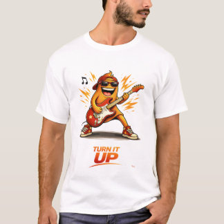 Funny Orange Bass Player Character Music  T-Shirt