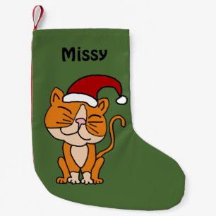 Funny Orange Cat Christmas Stocking