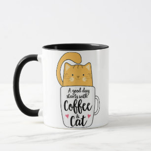 Funny Orange Cat Coffee Mug Cat Lover