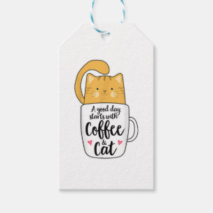 Funny Orange Cat Coffee Mug Cat Lover Gift Tags