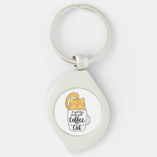Funny Orange Cat Coffee Mug Cat Lover  Key Ring
