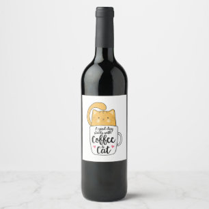 Funny Orange Cat Coffee Mug Cat Lover Wine Label