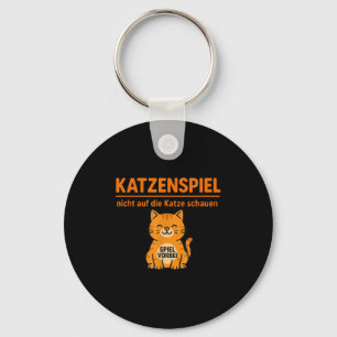 Funny Orange Cat Dont Look Game Over Animal Lover Key Ring