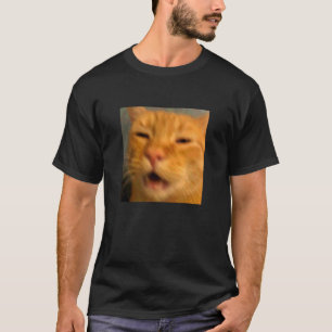 Funny Orange Cat Face Meme Humour Blurry Photo T-Shirt