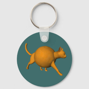 Funny Orange Cat Key Ring