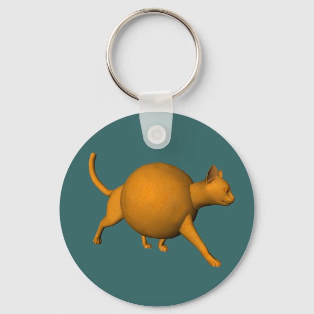 Funny Orange Cat Key Ring (Front)