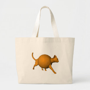 Funny Orange Cat Large Tote Bag