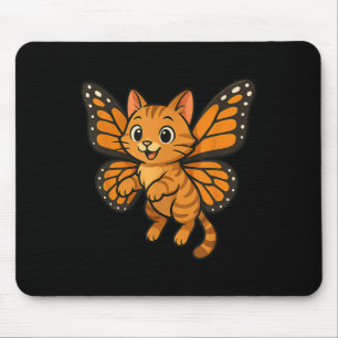 Funny Orange Cat Monarch Butterfly Mum Dad Kids Mouse Pad