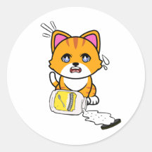 Funny Orange Cat spilled mayonnaise