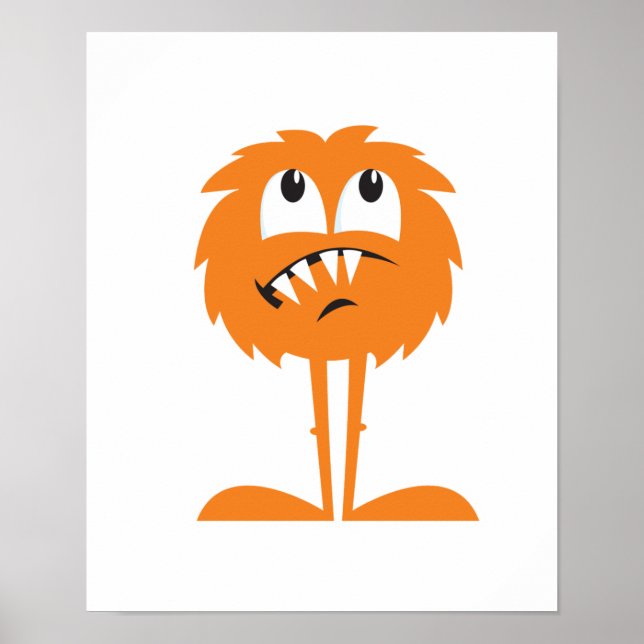 funny orange furry monster poster (Front)