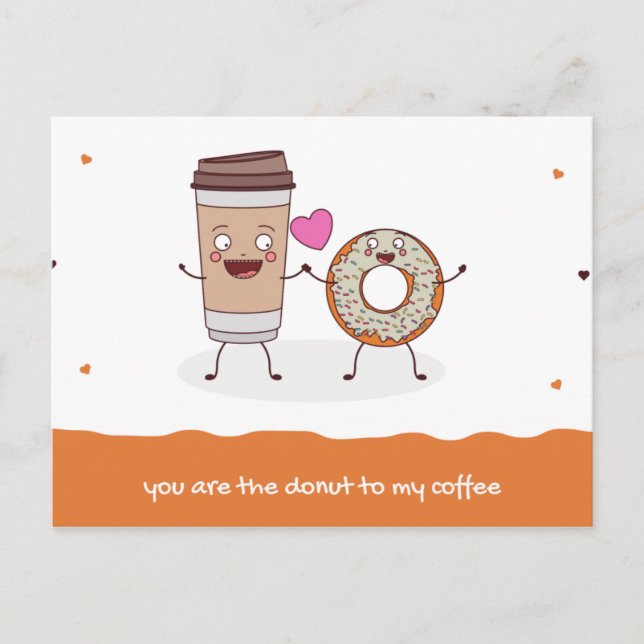 Funny Orange Illustration Love Postcard (Front)