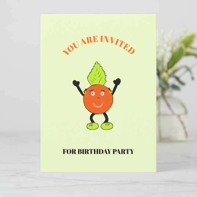 Funny orange invitation (Standing Front)
