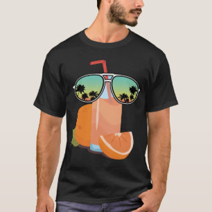 Funny Orange Juice With Sunglasses Design Love Ora T-Shirt
