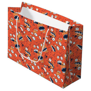 Funny Orange Monster Shouting Face  Large Gift Bag