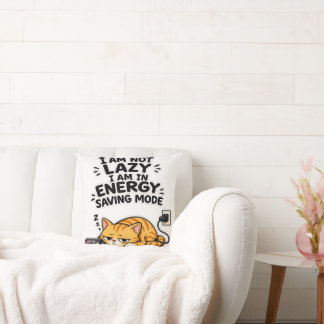 Funny Orange Tabby Cat Energy Saving Mode Lazy Cushion