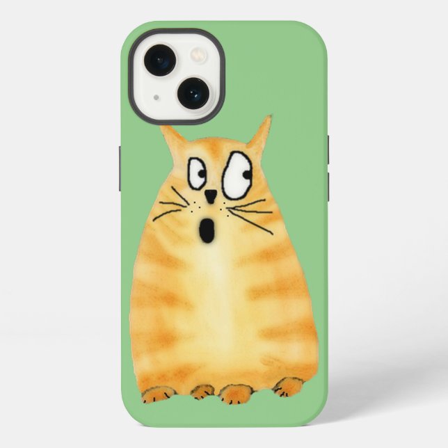 Funny Orange Tabby Cat iPhone Case (Back)